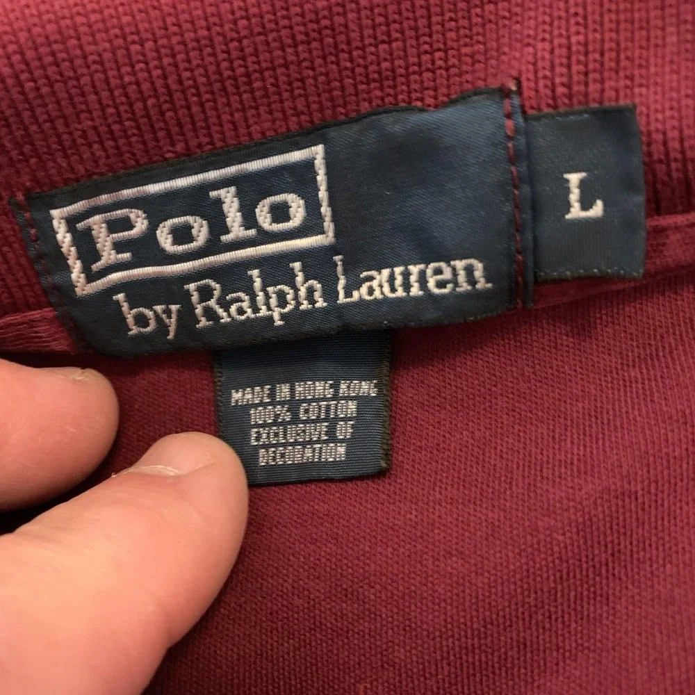Polo Ralph Lauren Polo Shirt Mens Large Lot‎ Of 2 Purple Red Pony Casual Cotton